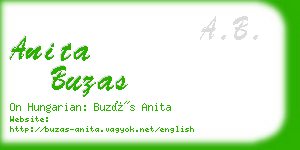 anita buzas business card